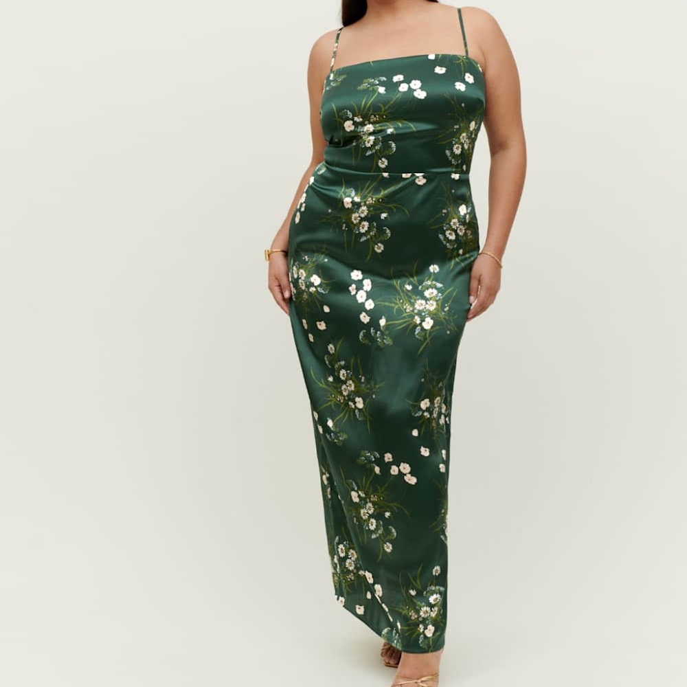 Reformation Frankie Silk Dress Es